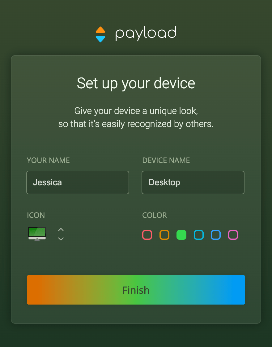 Screenshot of Payload: Device Setup