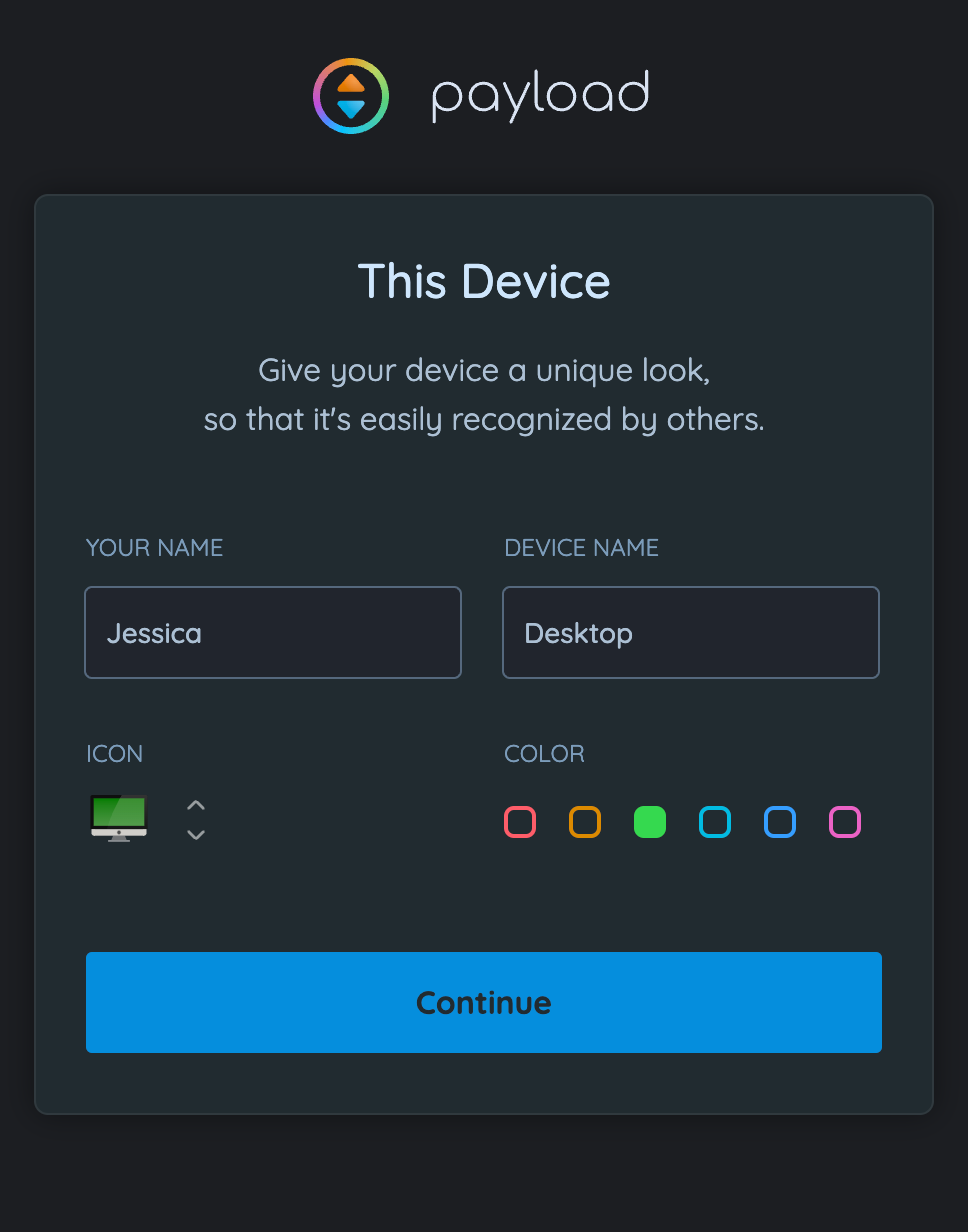 Screenshot of Payload: Device Setup